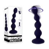 Evolved PLEASURE ORBIT - Navy Blue 17.8 cm USB Rechargeable Twirling & Vibrating Anal Beads with Remote - Mr and Mrs D's